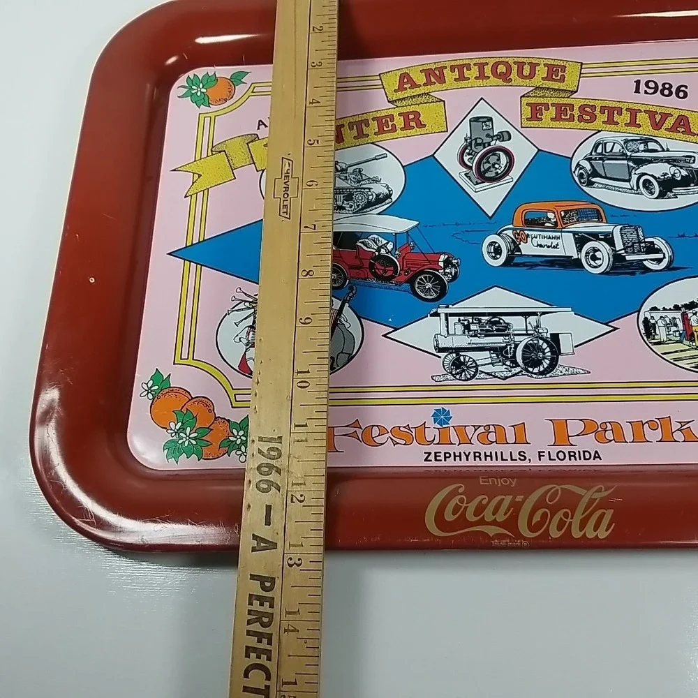 Vintage Coca Cola Advertising Rectangle Platter, Zephyrhills Florida. 1986